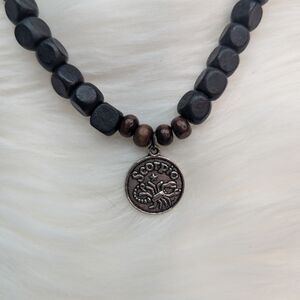 Zodiac Jewelry  Scorpio the Scorpion - Black and Brown Beads Necklace